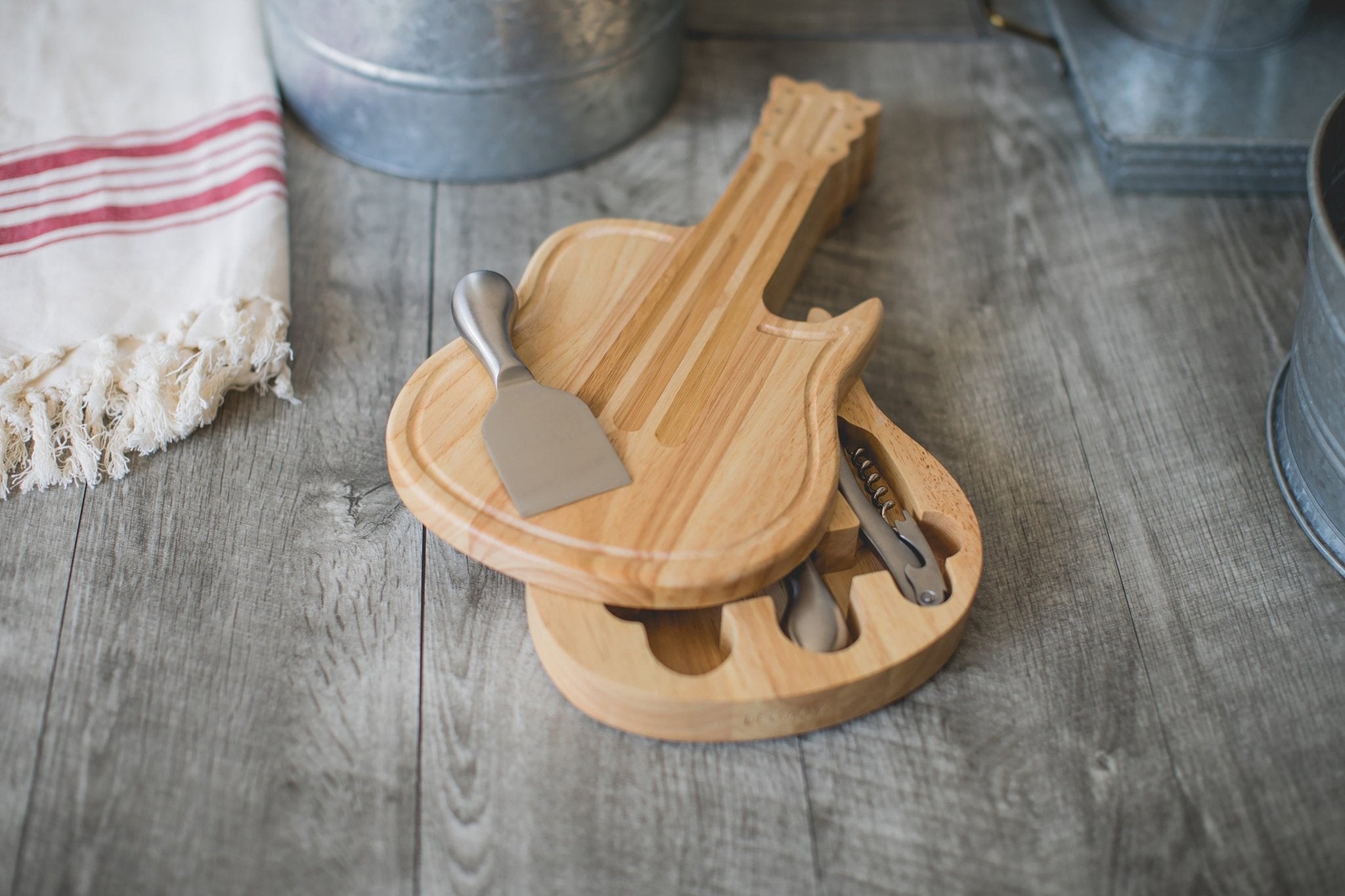 Guitar Cheese Cutting Board & Tools Set Core La Vie Bien Guitar Cheese Cutting Board & Tools Set