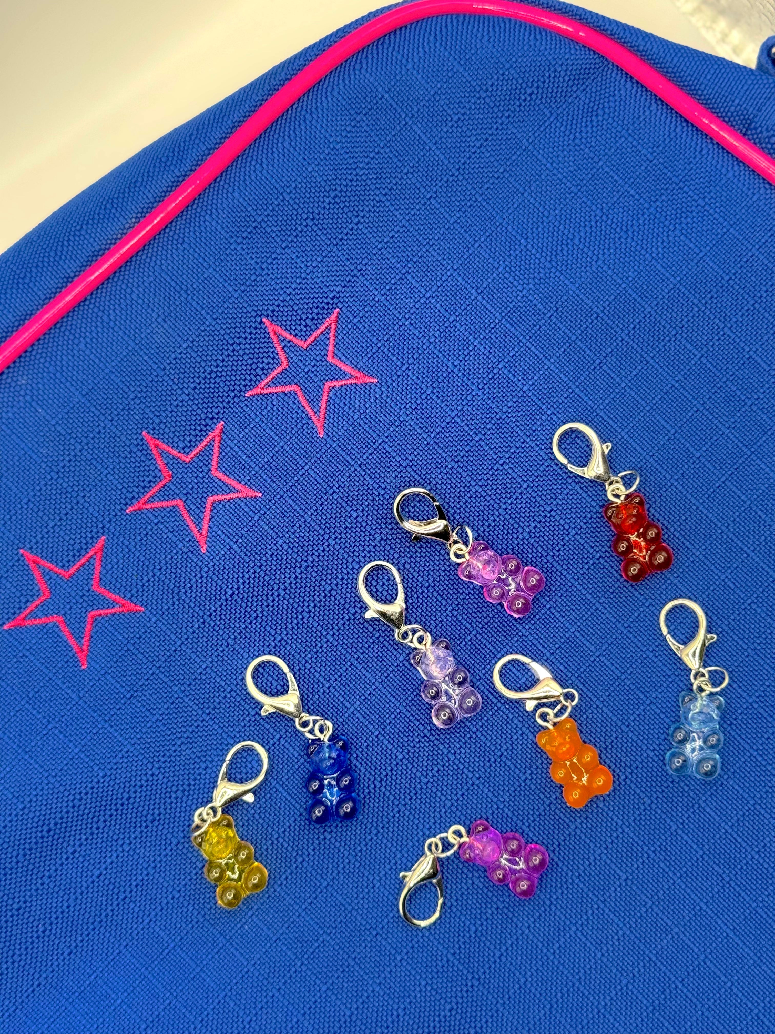 Neon Gummy Bear Keychain and Bag Charm