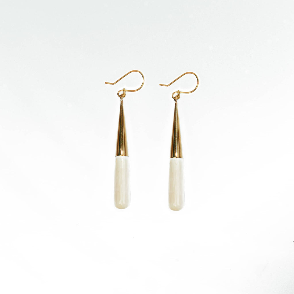 Guru Dangle Teardrop Horn Earrings Earrings La Vie Bien Guru Dangle Teardrop Horn Earrings