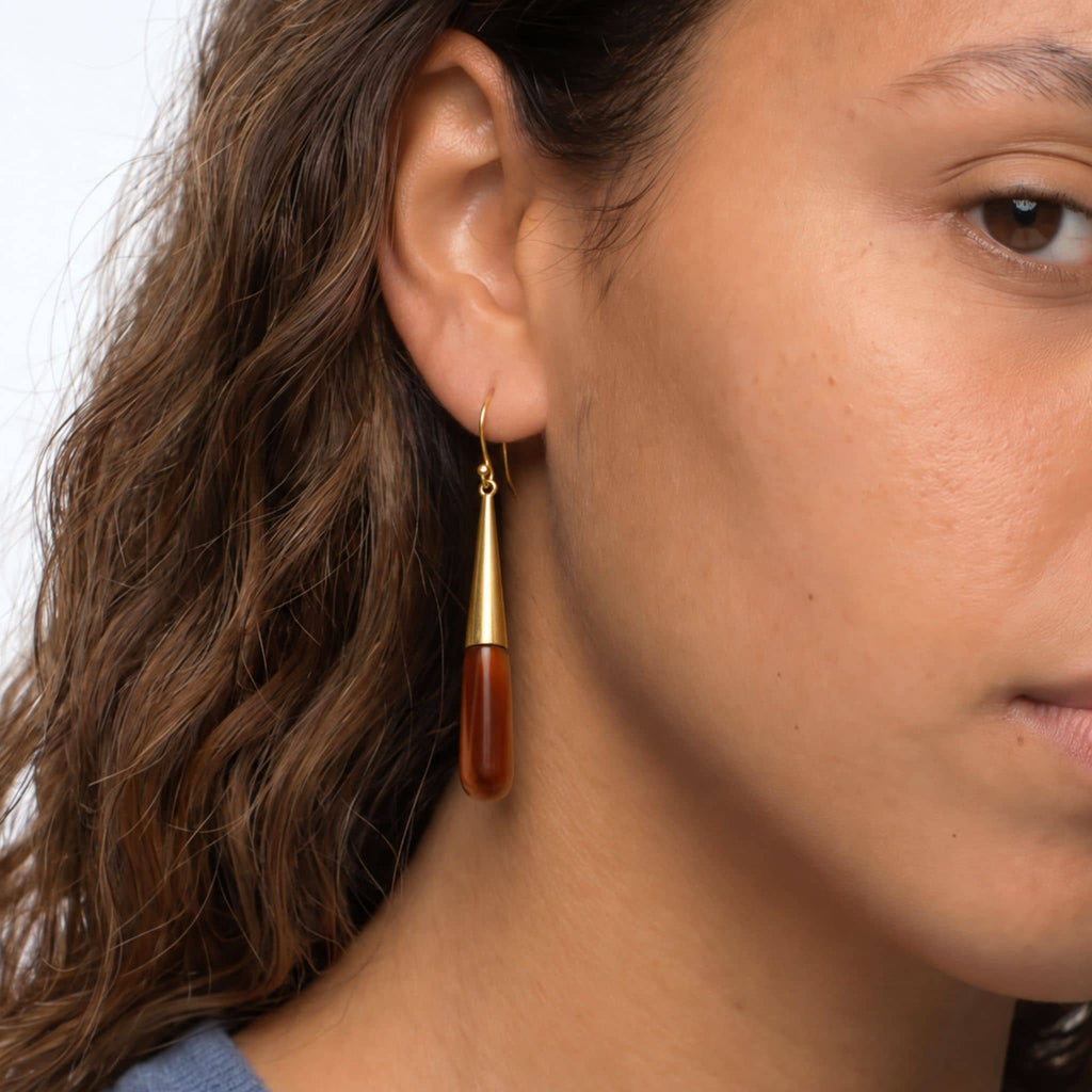 Guru Dangle Teardrop Horn Earrings Earrings La Vie Bien Guru Dangle Teardrop Horn Earrings