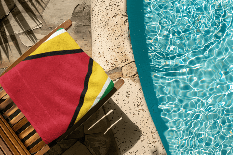 Guyana Flag Beach Towel Beach Towel (Generic Brand) La Vie Bien Guyana Flag Beach Towel