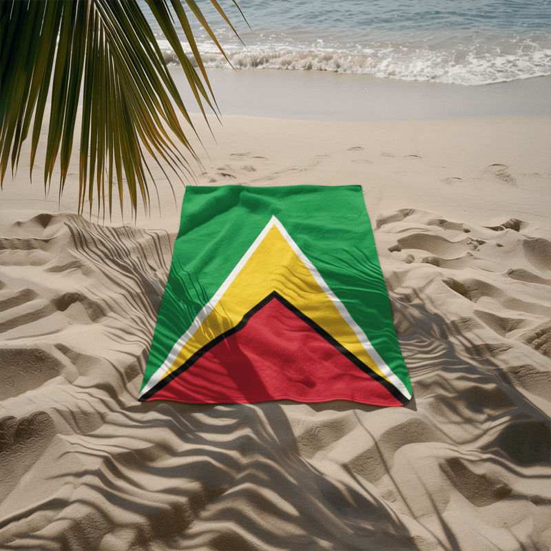 Guyana Flag Beach Towel Beach Towel (Generic Brand) La Vie Bien Guyana Flag Beach Towel