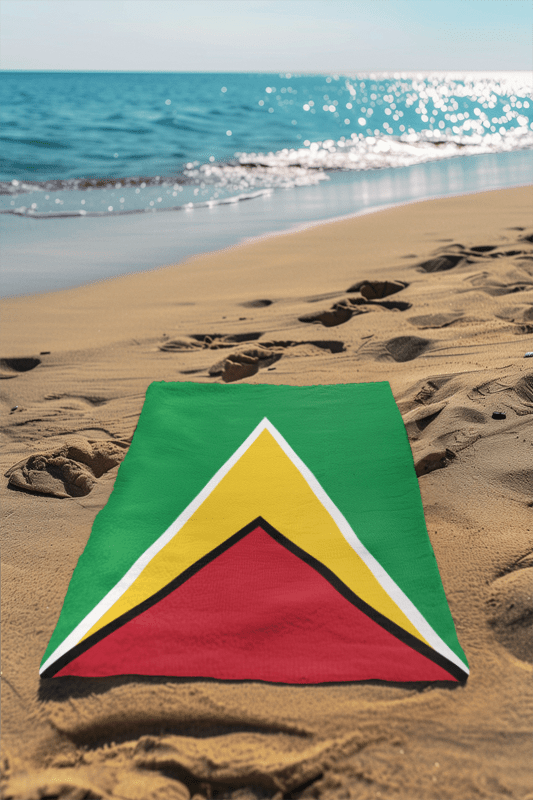 Guyana Flag Beach Towel Beach Towel (Generic Brand) La Vie Bien Guyana Flag Beach Towel