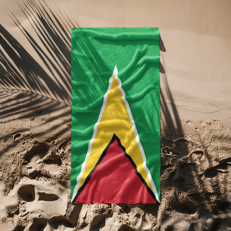 Guyana Flag Beach Towel Beach Towel (Generic Brand) La Vie Bien Guyana Flag Beach Towel