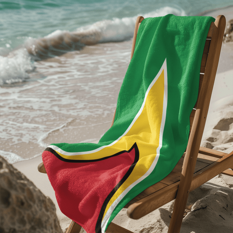 Guyana Flag Beach Towel Beach Towel (Generic Brand) La Vie Bien Guyana Flag Beach Towel