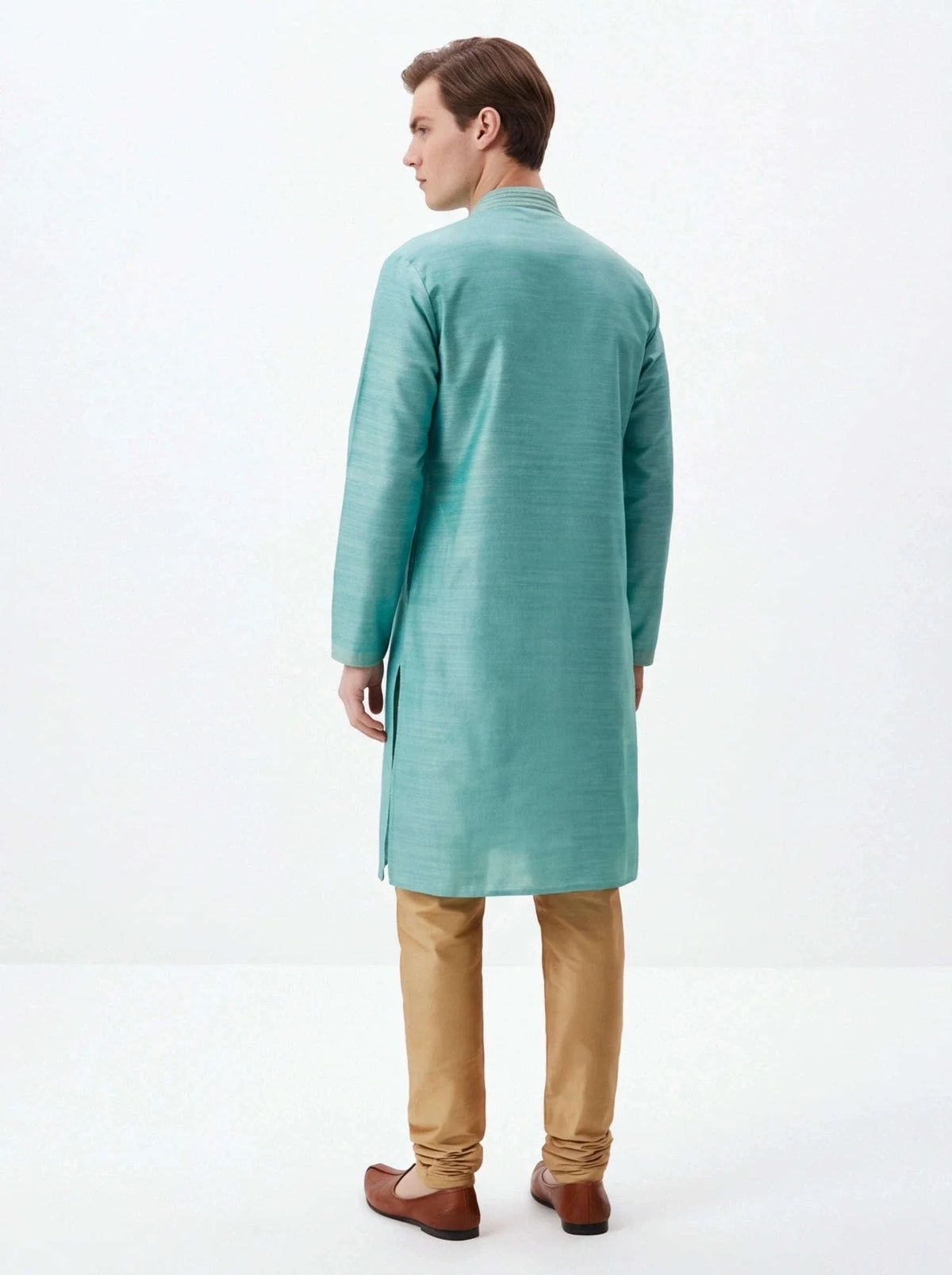 2070 - Silk kurta for men with gold pant