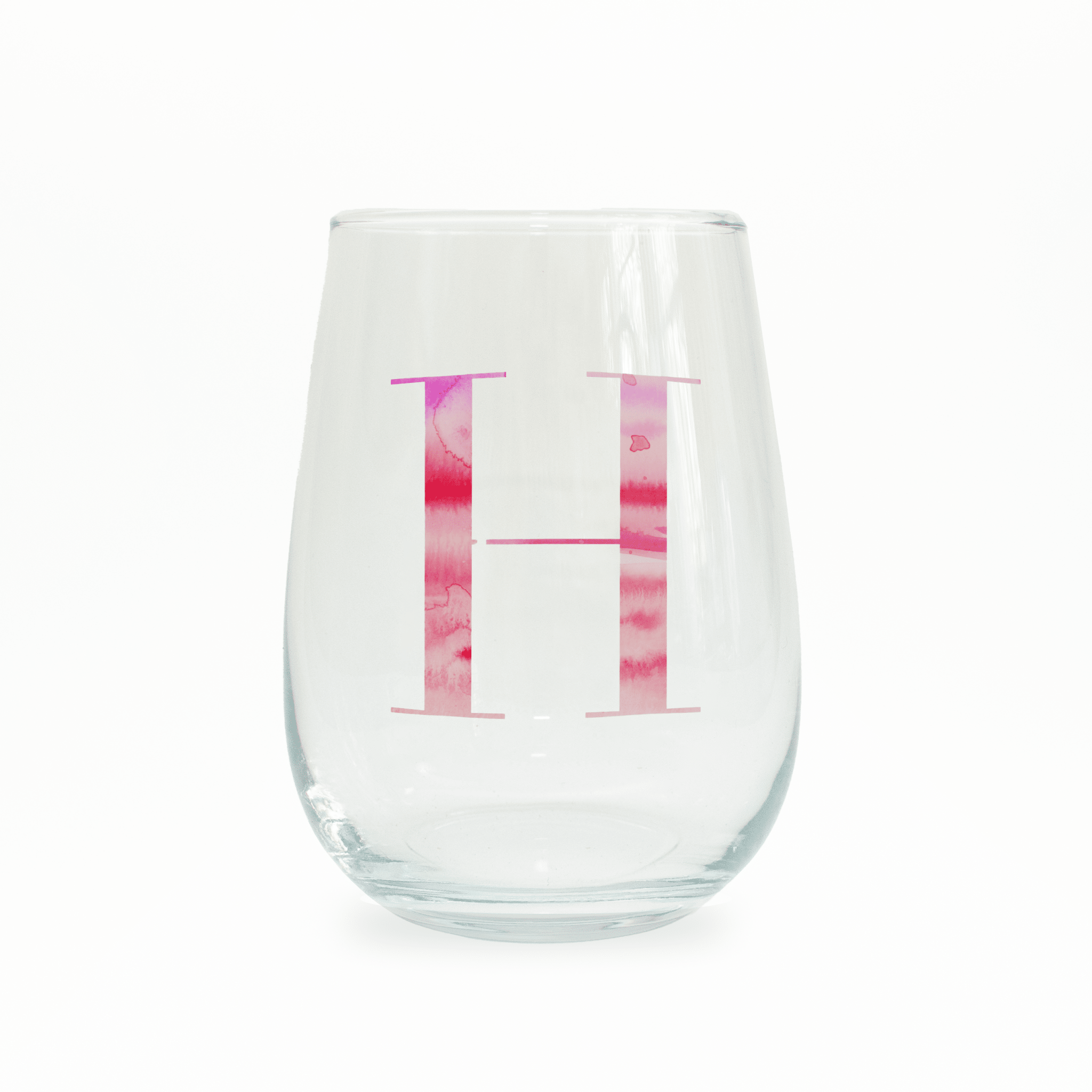 H Monogram Stemless Wine Glass Wine Glass La Vie Bien H Monogram Stemless Wine Glass