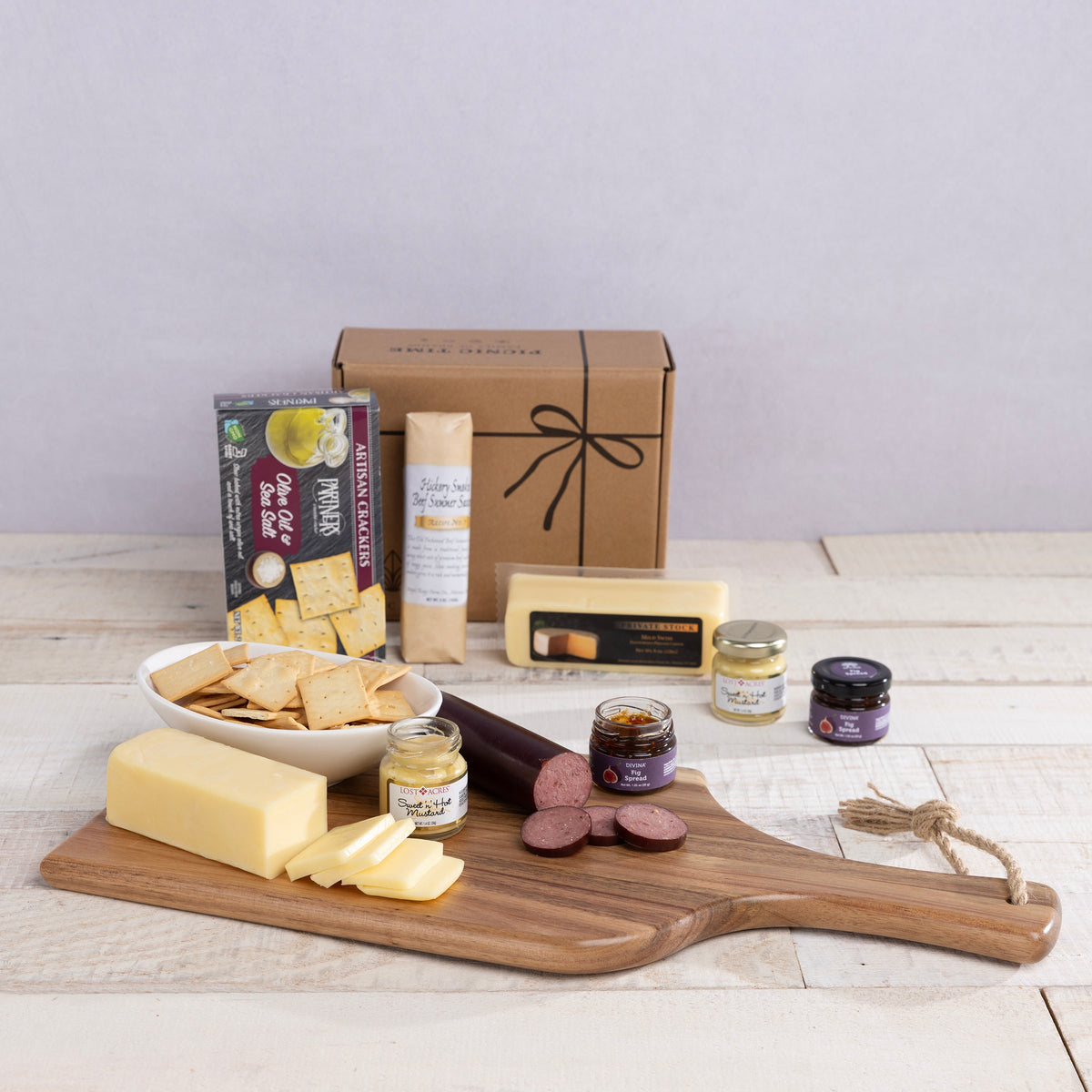 Artisan 18" Charcuterie Board with Gourmet Gift Pack