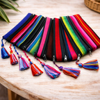 Hacienda 3 - Zipper Striped Boho Cosmetic Bag - Guatemala Bags La Vie Bien Hacienda 3 - Zipper Striped Boho Cosmetic Bag - Guatemala