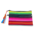 Hacienda 3 - Zipper Striped Boho Cosmetic Bag - Guatemala Bags La Vie Bien Hacienda 3 - Zipper Striped Boho Cosmetic Bag - Guatemala