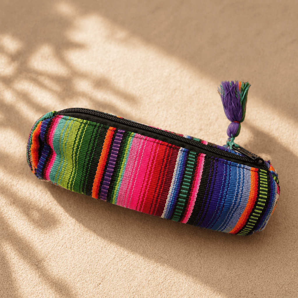 Hacienda Multicolor Sarape Pencil Case | Makeup Brush Bag - Guatemala Bags La Vie Bien Hacienda Multicolor Sarape Pencil Case | Makeup Brush Bag - Guatemala