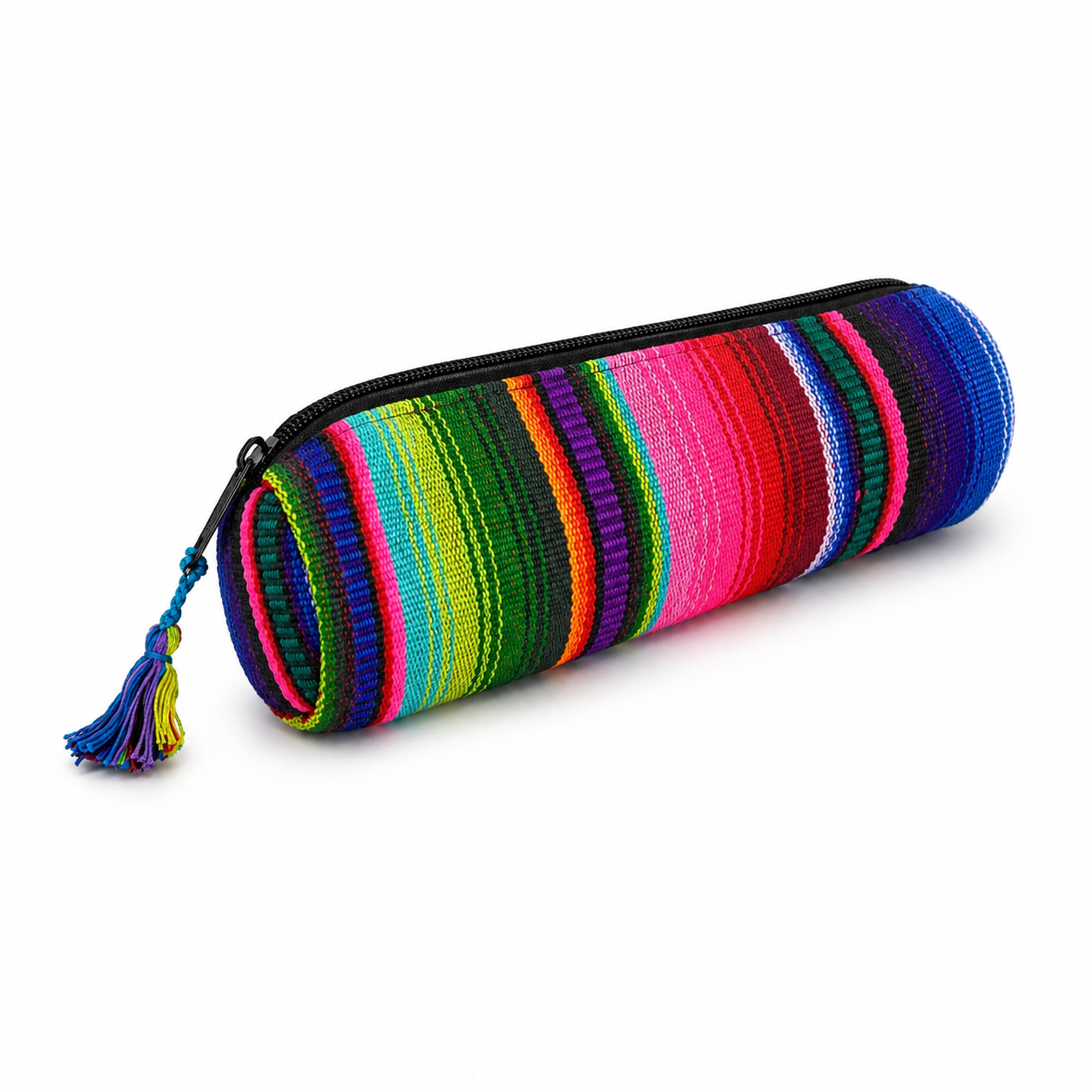 Hacienda Multicolor Sarape Pencil Case | Makeup Brush Bag - Guatemala Bags La Vie Bien Hacienda Multicolor Sarape Pencil Case | Makeup Brush Bag - Guatemala