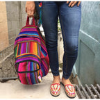 Hacienda Sarape Stripe Multicolor Backpack - Guatemala Bags La Vie Bien Hacienda Sarape Stripe Multicolor Backpack - Guatemala