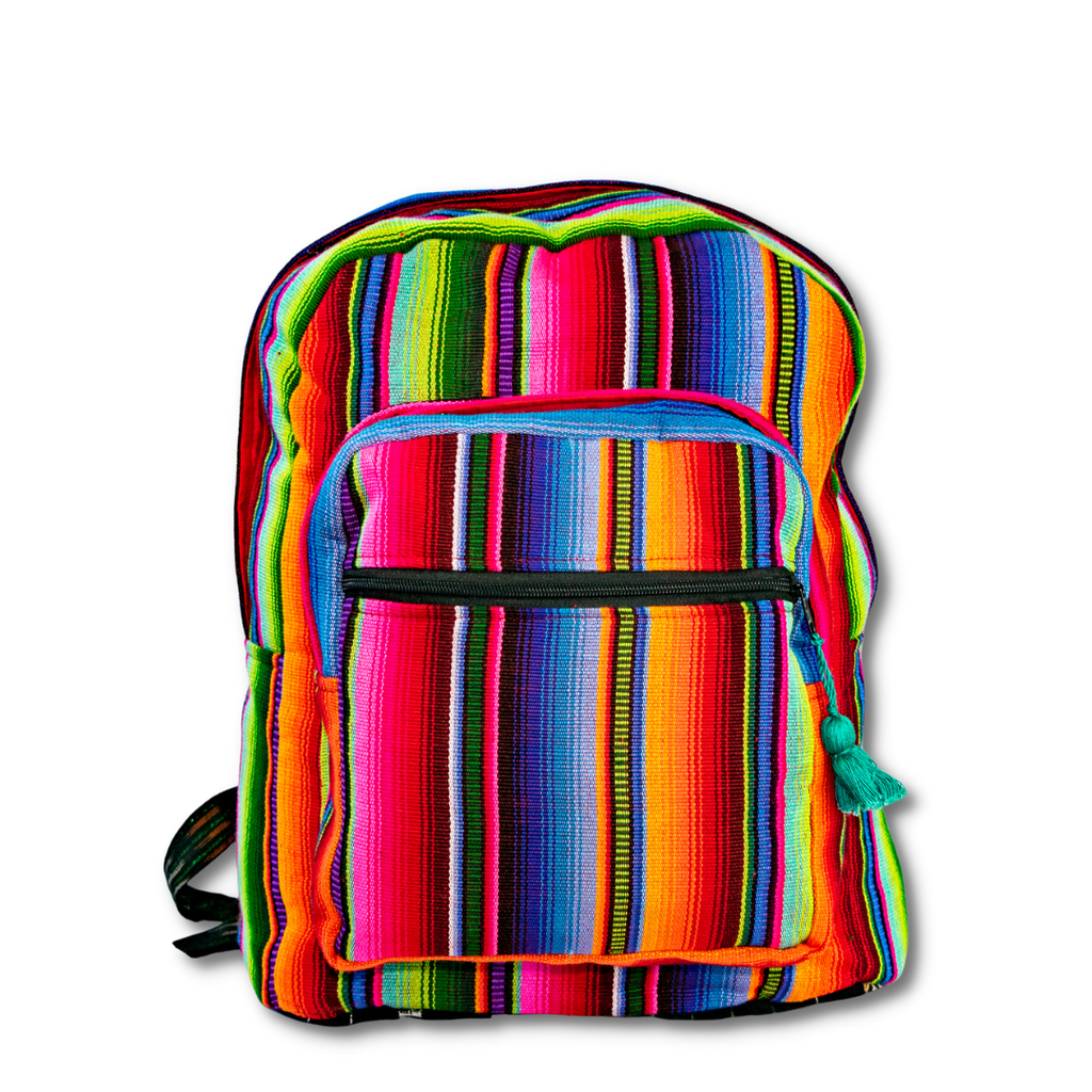 Hacienda Sarape Stripe Multicolor Backpack - Guatemala Bags La Vie Bien Hacienda Sarape Stripe Multicolor Backpack - Guatemala