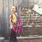 Hacienda Sarape Stripe Multicolor Backpack - Guatemala Bags La Vie Bien Hacienda Sarape Stripe Multicolor Backpack - Guatemala