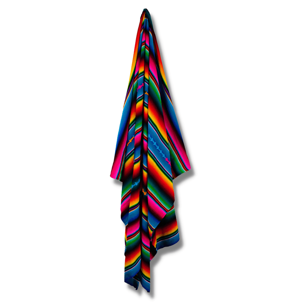 Hacienda Sarape Striped Colorful Blanket - Guatemala Decor La Vie Bien Hacienda Sarape Striped Colorful Blanket - Guatemala