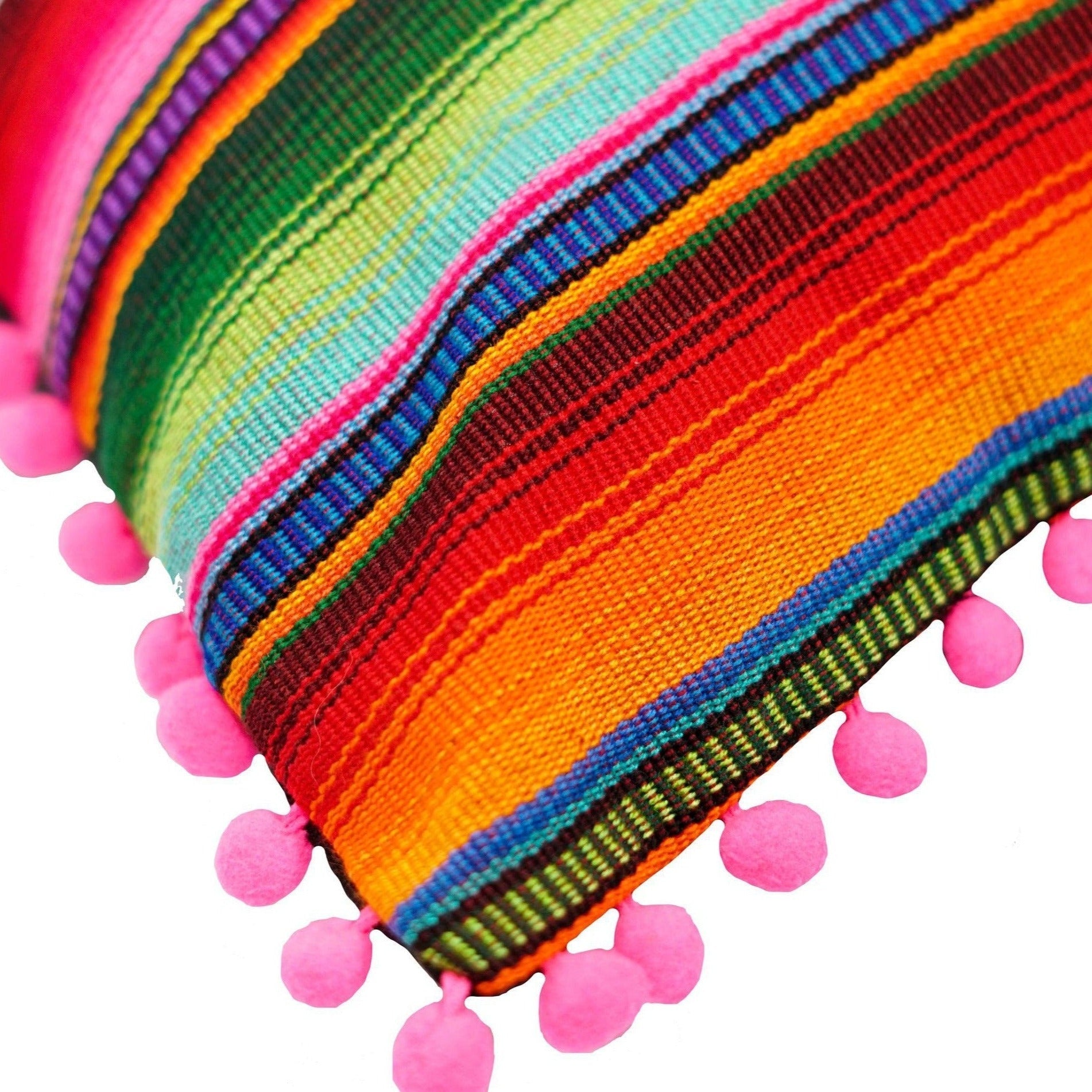 Hacienda Sarape Striped Colorful Pillow Cover Handwoven in Guatemala Decor La Vie Bien Hacienda Sarape Striped Colorful Pillow Cover Handwoven in Guatemala