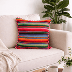 Hacienda Sarape Striped Colorful Pillow Cover Handwoven in Guatemala Decor La Vie Bien Hacienda Sarape Striped Colorful Pillow Cover Handwoven in Guatemala