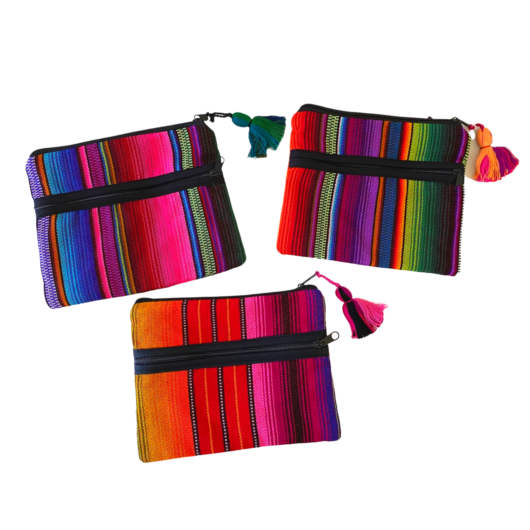 Hacienda Sarape Striped Multicolor Clutch - Guatemala Clutch La Vie Bien Hacienda Sarape Striped Multicolor Clutch - Guatemala