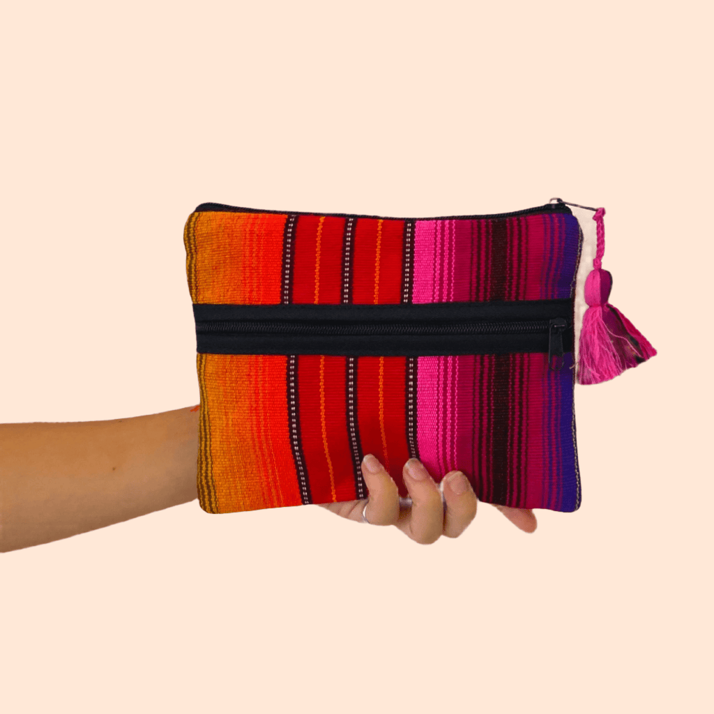 Hacienda Sarape Striped Multicolor Clutch - Guatemala Clutch La Vie Bien Hacienda Sarape Striped Multicolor Clutch - Guatemala