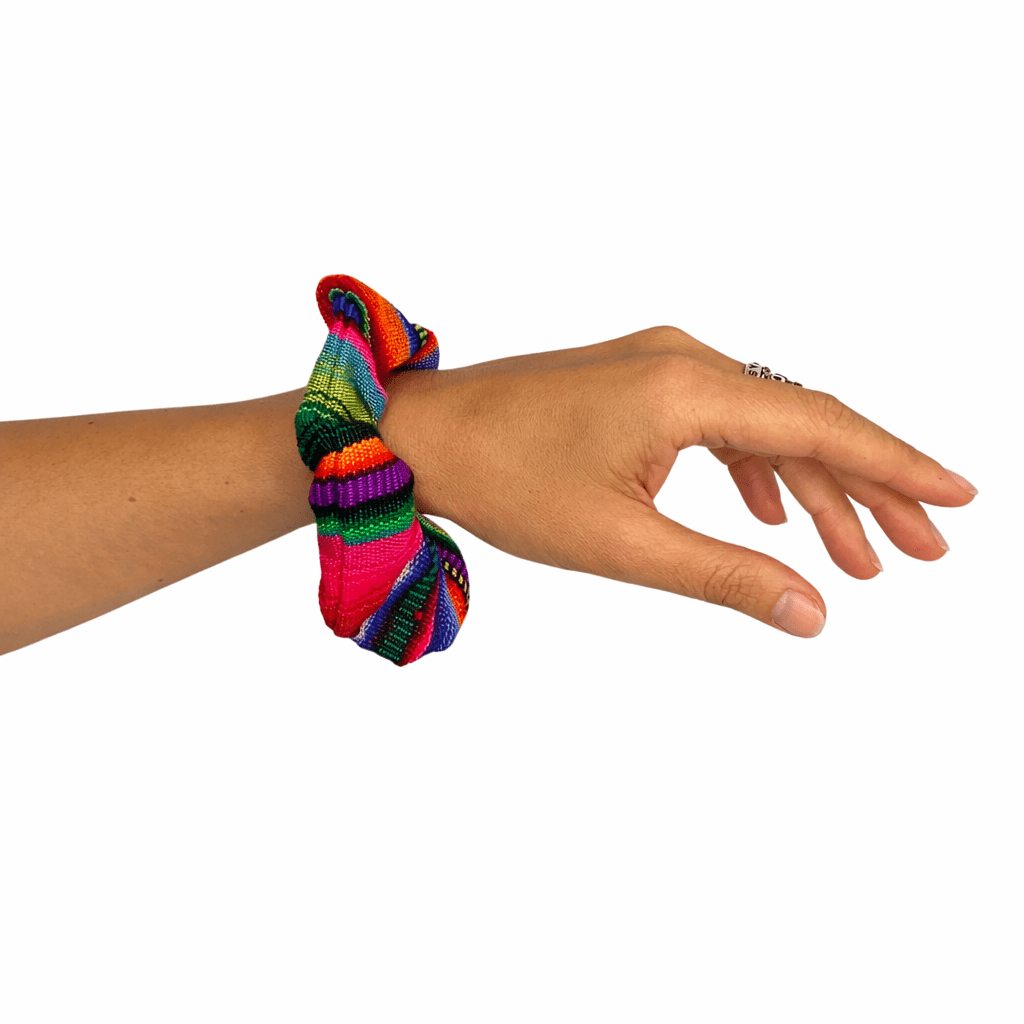 Hacienda Striped Multicolor Scrunchie - Guatemala Accessories La Vie Bien Hacienda Striped Multicolor Scrunchie - Guatemala