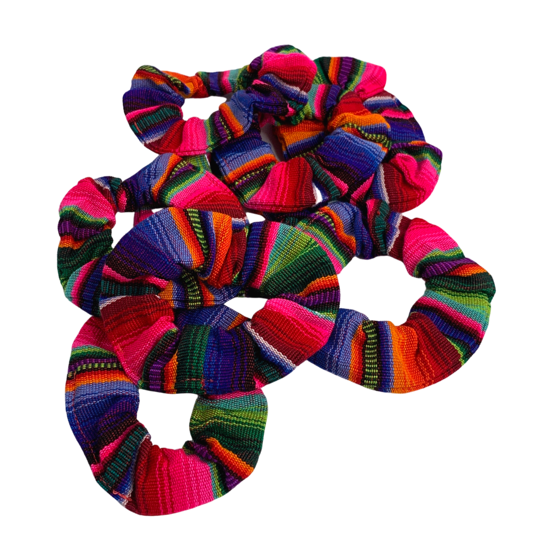 Hacienda Striped Multicolor Scrunchie - Guatemala Accessories La Vie Bien Hacienda Striped Multicolor Scrunchie - Guatemala