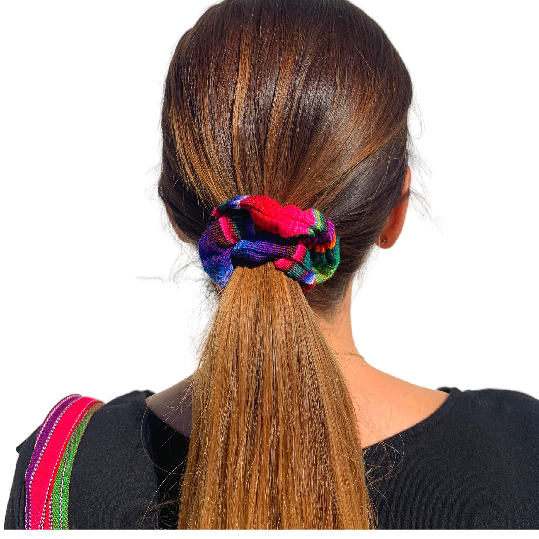 Hacienda Striped Multicolor Scrunchie - Guatemala Accessories La Vie Bien Hacienda Striped Multicolor Scrunchie - Guatemala