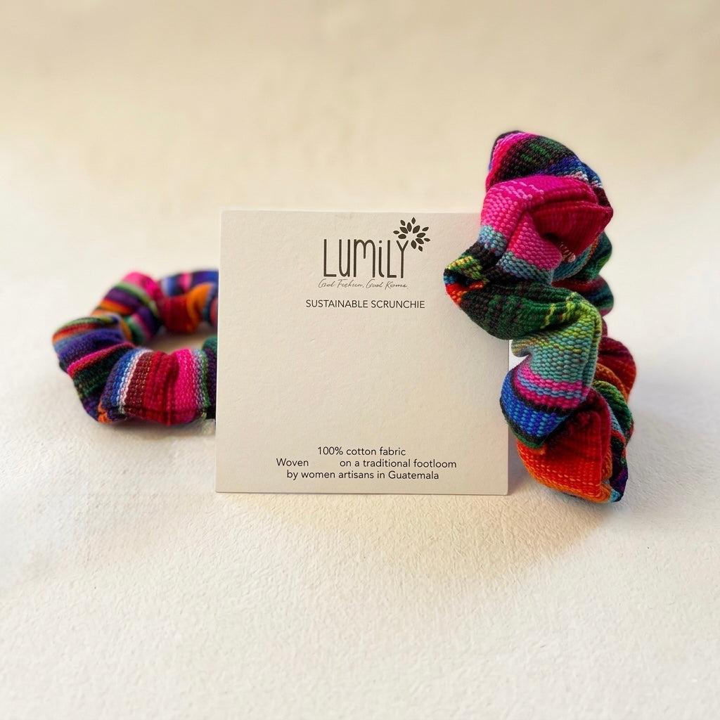 Hacienda Striped Multicolor Scrunchie - Guatemala Accessories La Vie Bien Hacienda Striped Multicolor Scrunchie - Guatemala