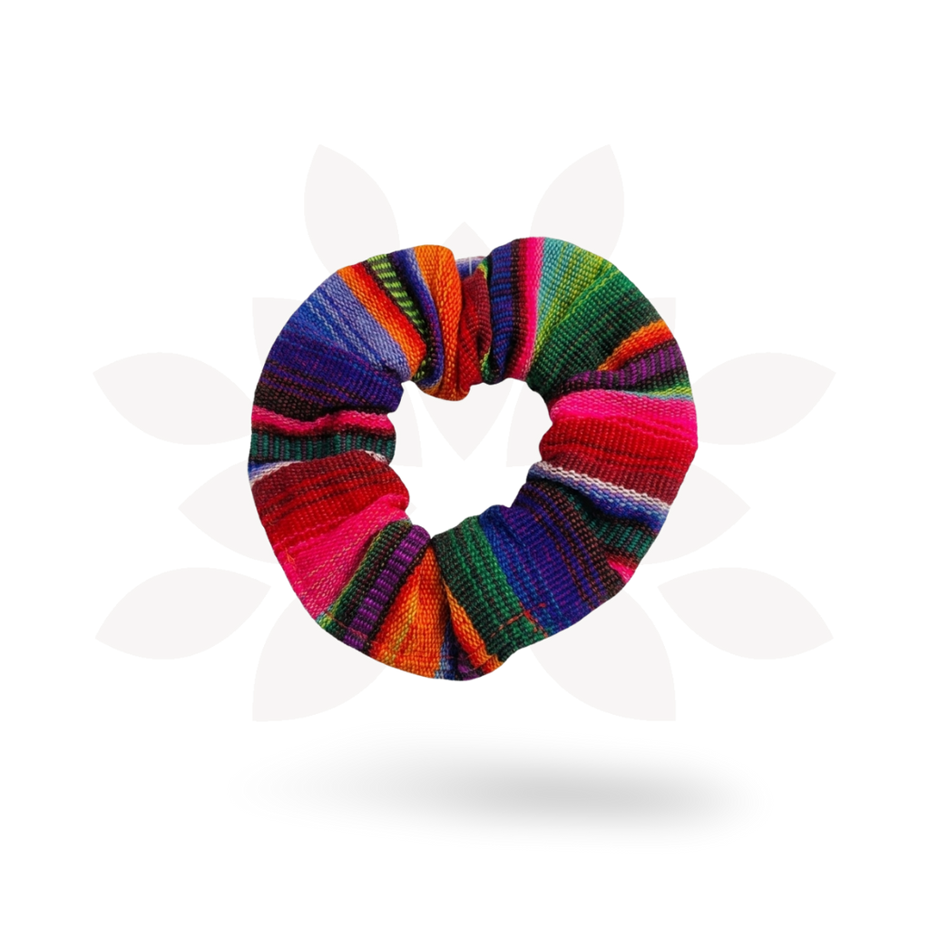 Hacienda Striped Multicolor Scrunchie - Guatemala Accessories La Vie Bien Hacienda Striped Multicolor Scrunchie - Guatemala
