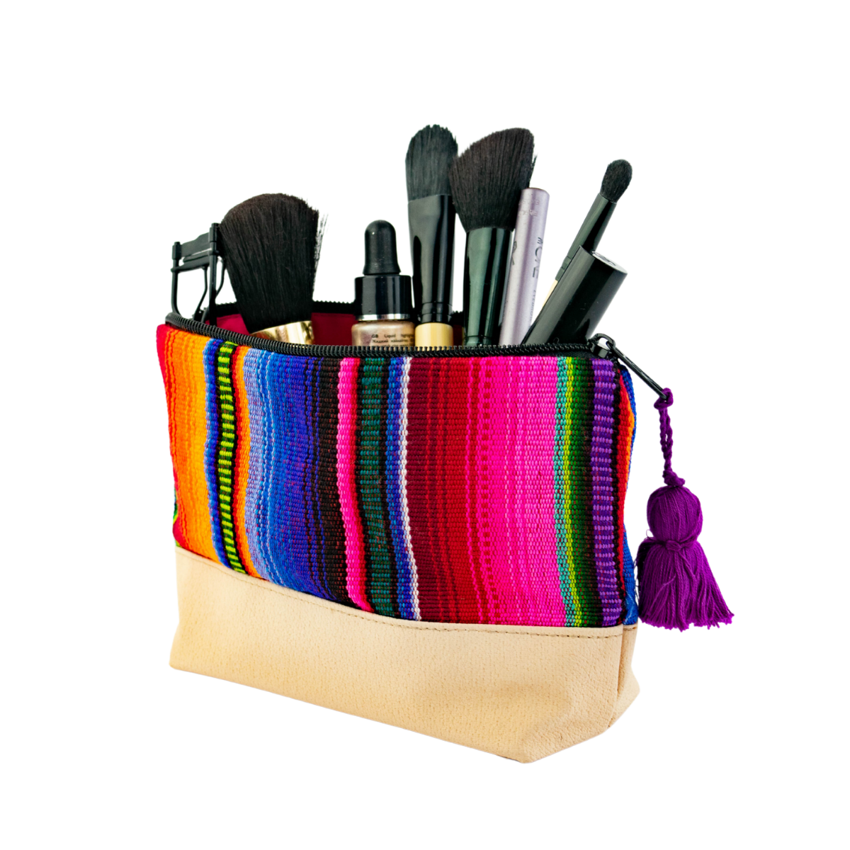 Hacienda Vegan Leather Cosmetic Bag - Guatemala Bags La Vie Bien Hacienda Vegan Leather Cosmetic Bag - Guatemala