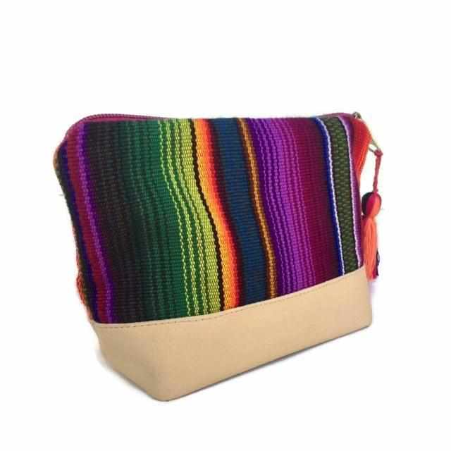 Hacienda Vegan Leather Cosmetic Bag - Guatemala Bags La Vie Bien Hacienda Vegan Leather Cosmetic Bag - Guatemala