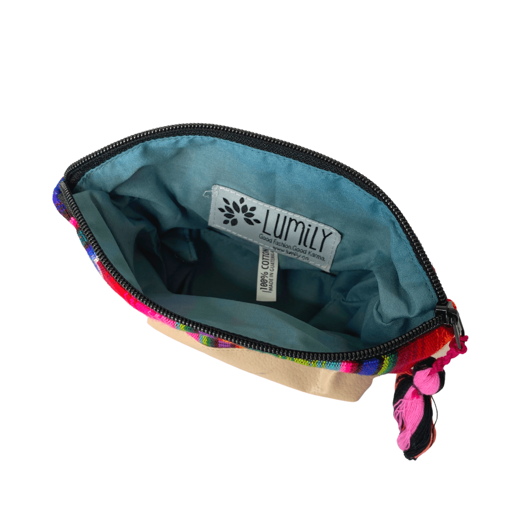 Hacienda Vegan Leather Cosmetic Bag - Guatemala Bags La Vie Bien Hacienda Vegan Leather Cosmetic Bag - Guatemala