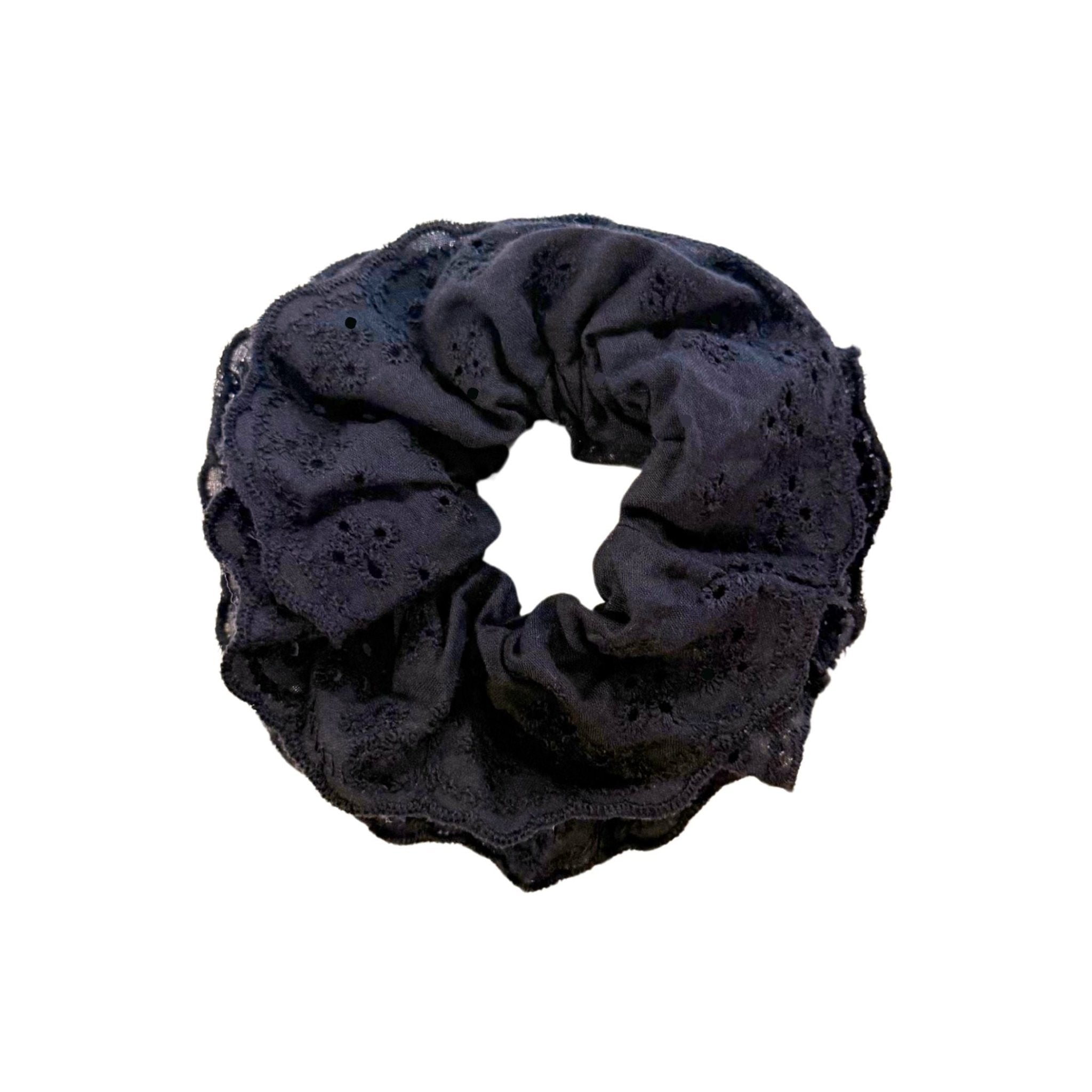 Hair Scrunchie Greer - Eyelet Black Hair Accessories La Vie Bien Hair Scrunchie Greer - Eyelet Black
