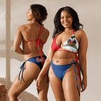 Haiti Flag All Over Print Recycled String Bikini All - Over Print Recycled String Bikini La Vie Bien Haiti Flag All Over Print Recycled String Bikini