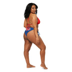 Haiti Flag All Over Print Recycled String Bikini All - Over Print Recycled String Bikini La Vie Bien Haiti Flag All Over Print Recycled String Bikini