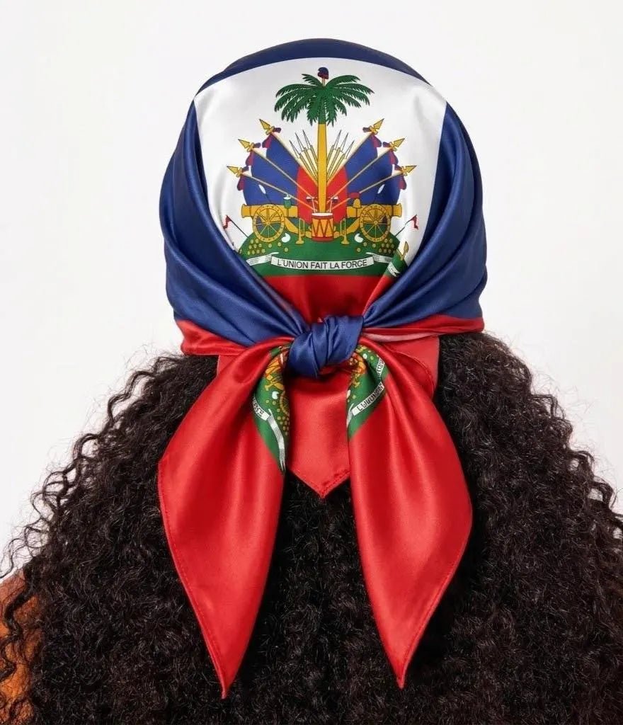 Haiti Flag Bandana All-Over Print Bandana La Vie Bien Haiti Flag Bandana