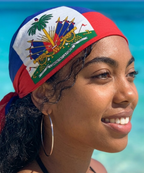 Haiti Flag Bandana All-Over Print Bandana La Vie Bien Haiti Flag Bandana