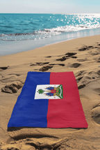 Haiti Flag Beach Towel Beach Towel (Generic Brand) La Vie Bien Haiti Flag Beach Towel