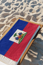 Haiti Flag Beach Towel Beach Towel (Generic Brand) La Vie Bien Haiti Flag Beach Towel