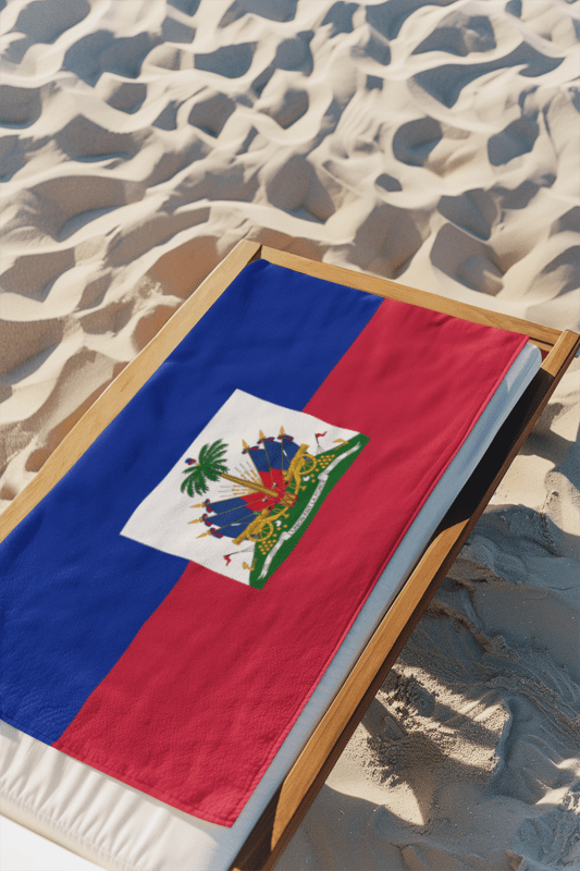Haiti Flag Beach Towel Beach Towel (Generic Brand) La Vie Bien Haiti Flag Beach Towel