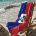 Haiti Flag Beach Towel Beach Towel (Generic Brand) La Vie Bien Haiti Flag Beach Towel