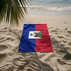 Haiti Flag Beach Towel Beach Towel (Generic Brand) La Vie Bien Haiti Flag Beach Towel