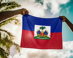 Haiti Flag Rally Towel Rally Towel La Vie Bien Haiti Flag Rally Towel