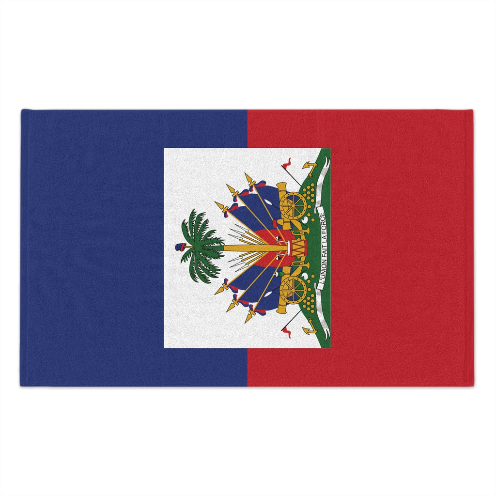 Haiti Flag Rally Towel Rally Towel La Vie Bien Haiti Flag Rally Towel