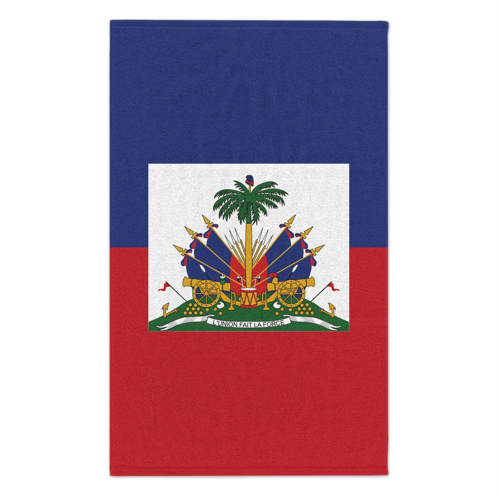 Haiti Flag Rally Towel Rally Towel La Vie Bien Haiti Flag Rally Towel
