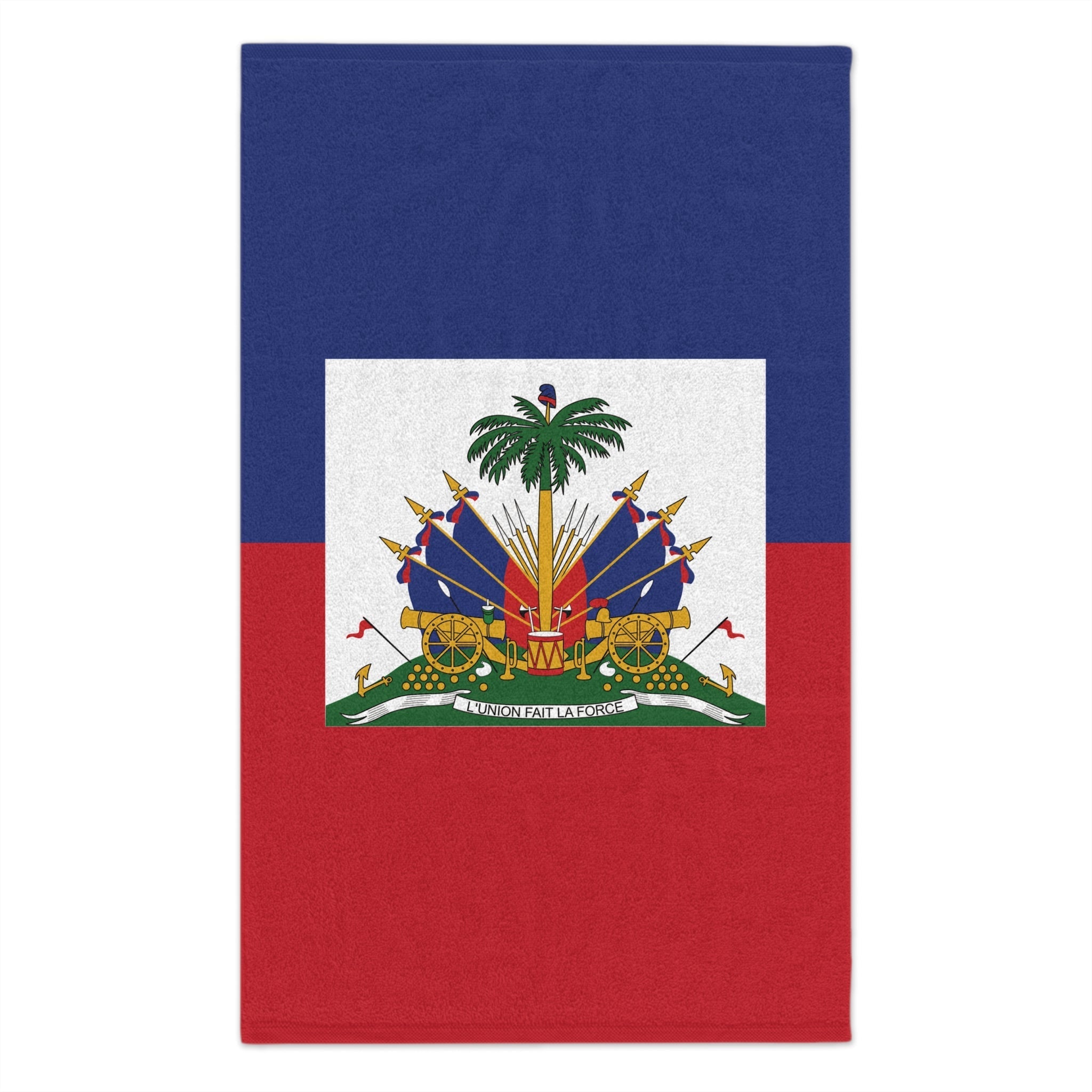 Haiti Flag Rally Towel Rally Towel La Vie Bien Haiti Flag Rally Towel