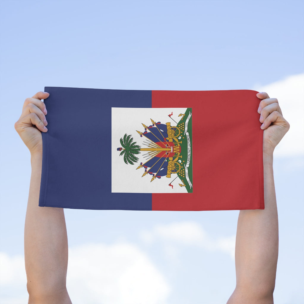 Haiti Flag Rally Towel Rally Towel La Vie Bien Haiti Flag Rally Towel