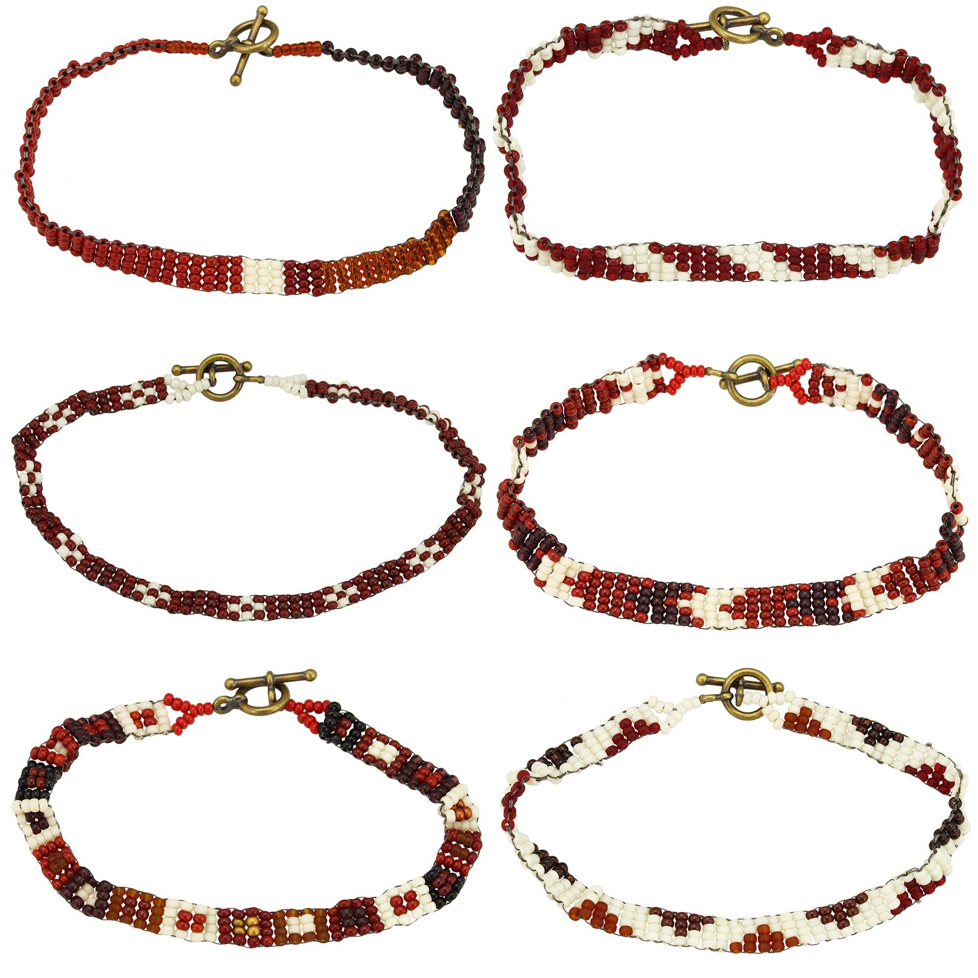 Haitian Bead Weaver Earth Tone Bracelet Bracelets - Fashion La Vie Bien Haitian Bead Weaver Earth Tone Bracelet
