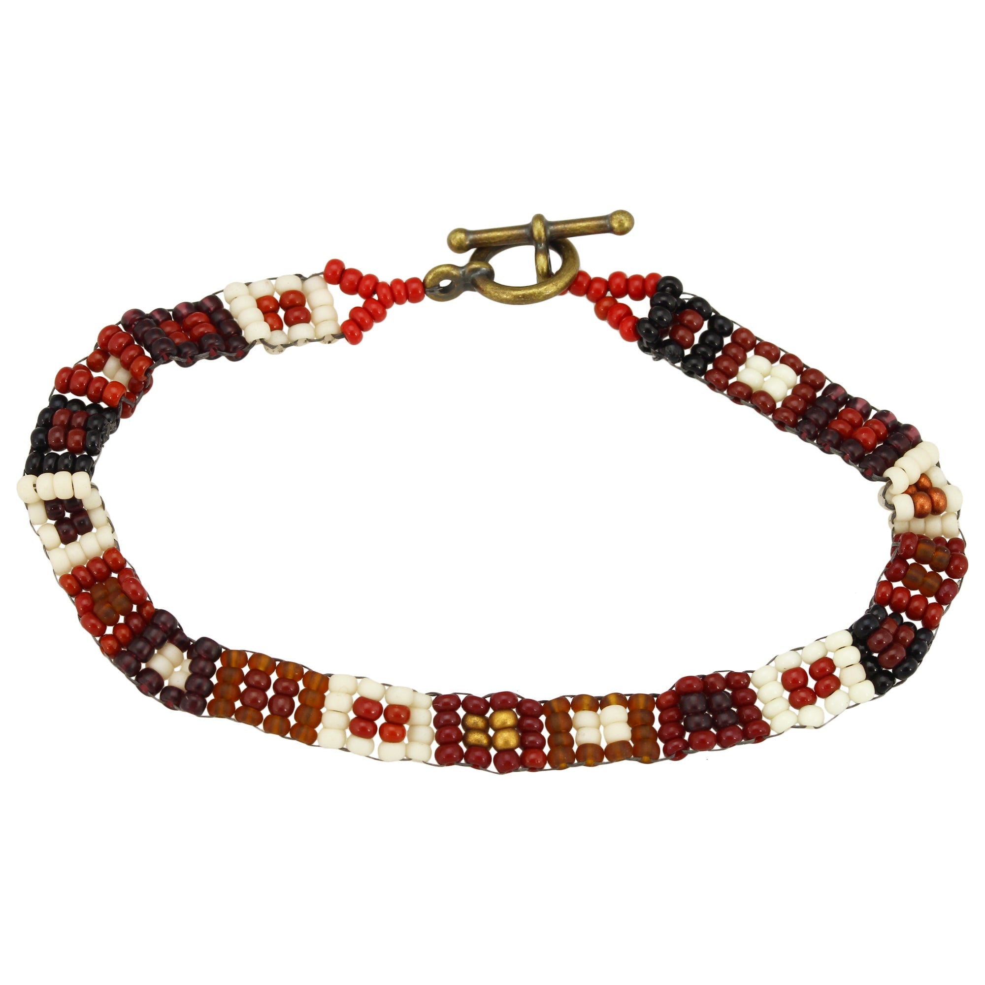 Haitian Bead Weaver Earth Tone Bracelet Bracelets - Fashion La Vie Bien Haitian Bead Weaver Earth Tone Bracelet