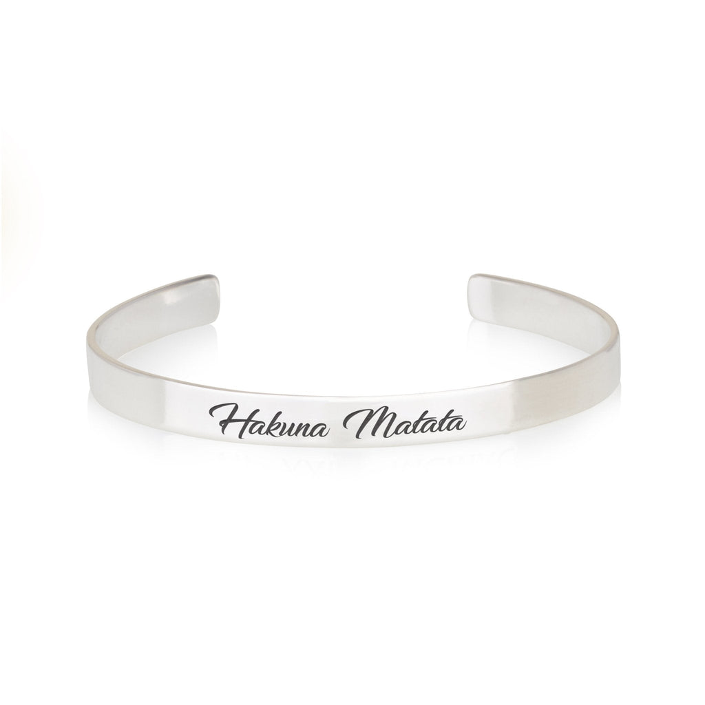 Hakuna Matata Engraved Cuff Bracelet La Vie Bien Hakuna Matata Engraved Cuff Bracelet
